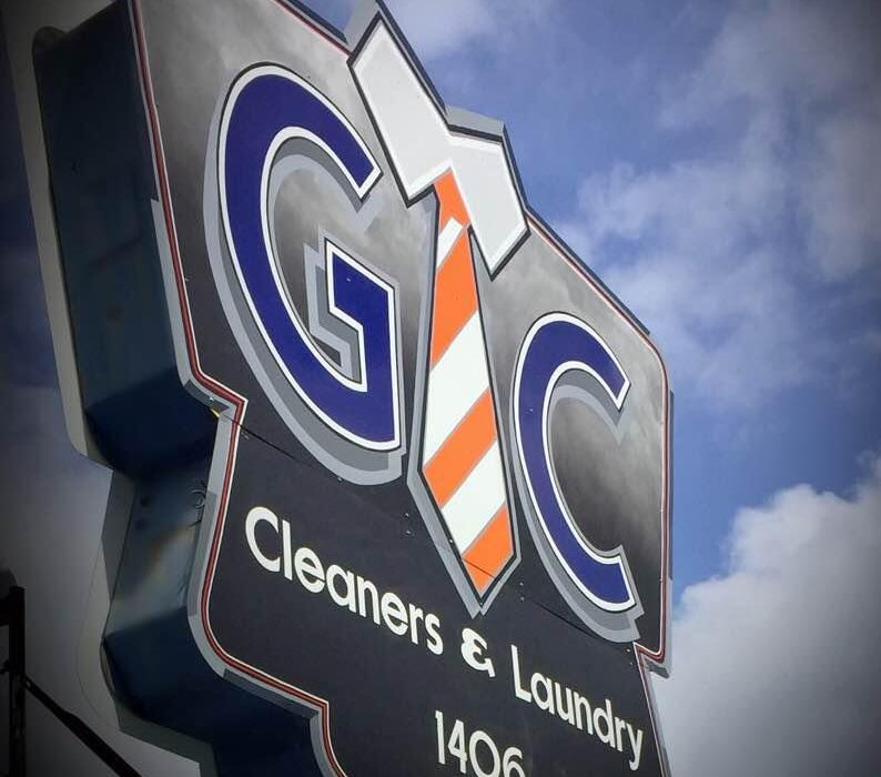 gc cleaner and laundry austin tx signage